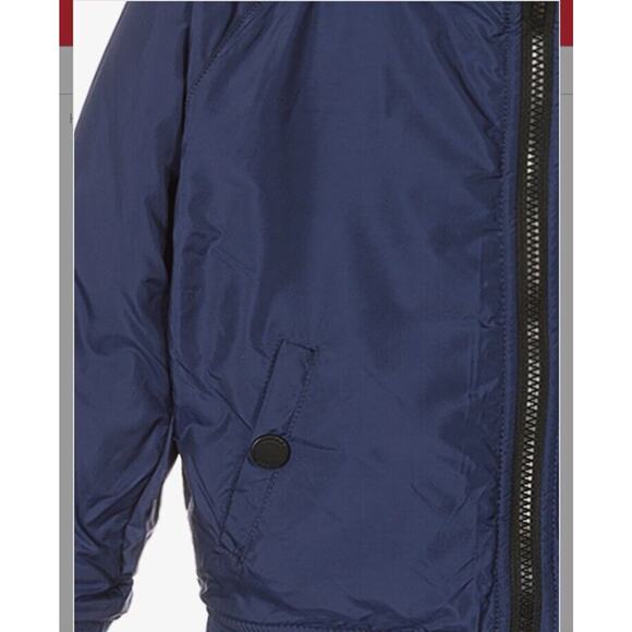 GUESS Boys All Over Printed Reversible Padded Jacket Navy Size 14, NWOT - Picture 3 of 5